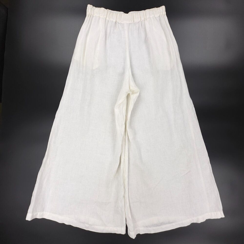 CP SHADES Linen Wendy Wide Leg Palazzo Pant Lagenlook Boho Resort Minimal VSCO - Picture 5 of 7